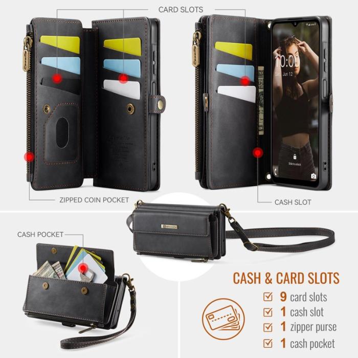 Caseme - CASEME Plånboksfodral till Samsung Galaxy A16 5G Konstläder Svart