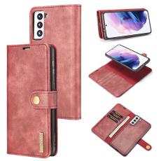 DG.MING - DG.MING Samsung Galaxy S21+ 5G Pl&aring;nboksfodral &Auml;kta L&auml;der 2-i-1 R&ouml;d