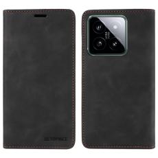 BETOPNICE - BETOPNICE 003 f&ouml;r Xiaomi 14 Konstl&auml;der Pl&aring;nboksfodral RFID-Skydd - Svart