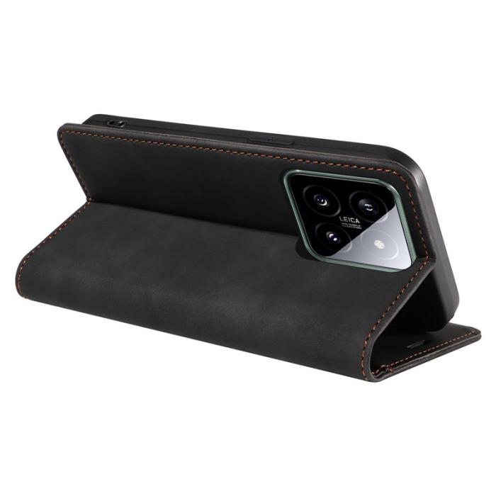 BETOPNICE - BETOPNICE 003 för Xiaomi 14 Konstläder Plånboksfodral RFID-Skydd - Svart