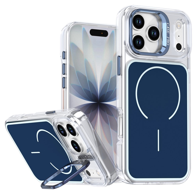 iPhone 17 Pro Max Mobilskal MagSafe Lens Kickstand TPU + PC - Blå (Blå) | 2353 | AlltMobil