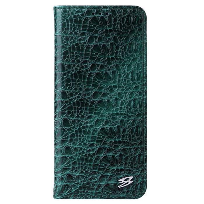 FIERRE SHANN - FIERRE SHANN iPhone 16 Pro Plånboksfodral Äkta läder - Grön