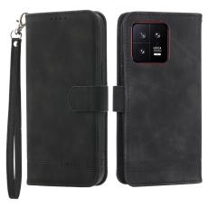 DIERFENG - DIERFENG DF-03 Pl&aring;nboksfodral f&ouml;r Xiaomi 13 5G - Konstl&auml;der - Svart