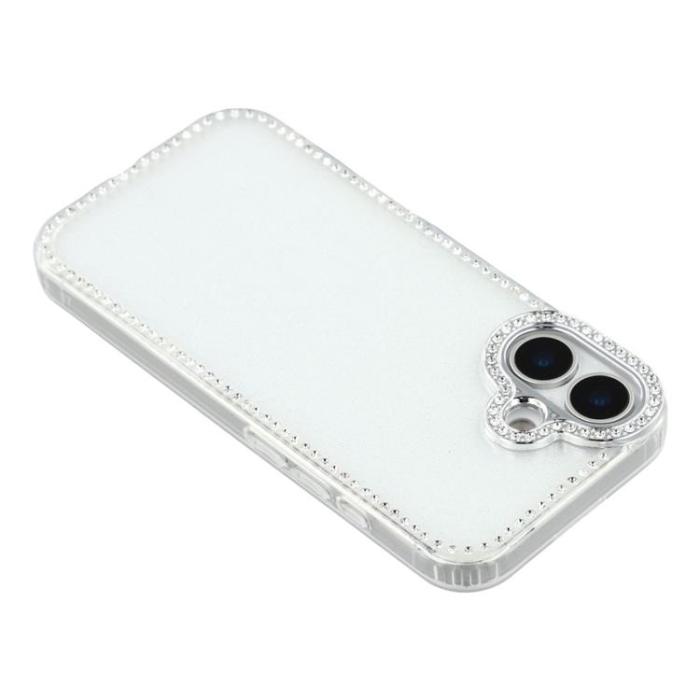 A-One Brand - iPhone 17 Mobilskal Rhinestone Edge - Glitter Transparent