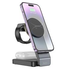 Hoco - HOCO 3-in-1 Trådlös laddare iPhone - Apple Watch - Airpods - Svart