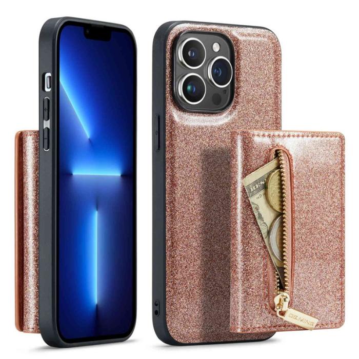 DG.MING - DG.MING M3 Series Mobilskal till iPhone 13 Pro 2-i-1 Glittrig Roséguld