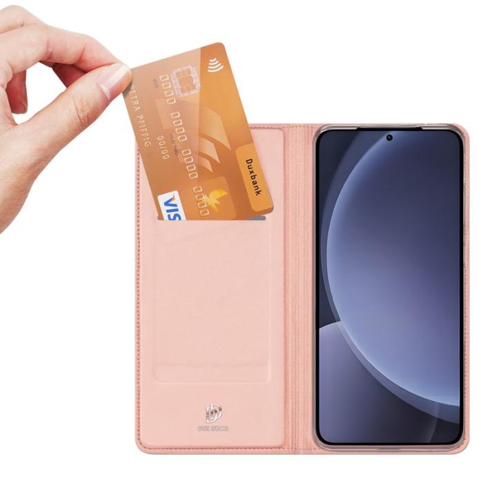 Dux Ducis - DUX DUCIS Skin Pro Series Samsung Galaxy S25 Fodral KonstLäder - Rosa