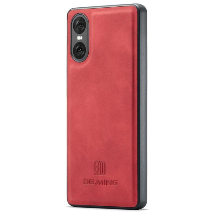 DG.MING - DG.MING Mobilskal till Sony Xperia 10 VI PU Läder + PC + TPU Röd