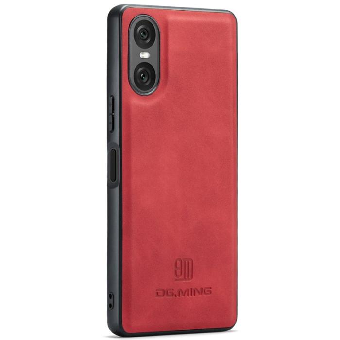 DG.MING - DG.MING Mobilskal till Sony Xperia 10 VI PU Läder + PC + TPU Röd