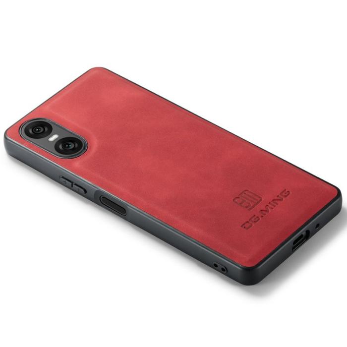 DG.MING - DG.MING Mobilskal till Sony Xperia 10 VI PU Läder + PC + TPU Röd