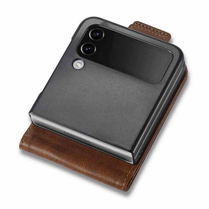 LC.imeeke - LC.IMEEKE för Samsung Galaxy Z Flip4 5G Fodral KonstLäder - Brun