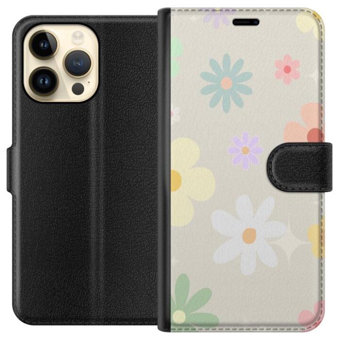 iSecrets - Plånboksfodral till Apple iPhone 15 Pro Max med fejdande blommor