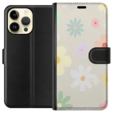Gustaf - Pl&aring;nboksfodral till Apple iPhone 15 Pro Max med fejdande blommor