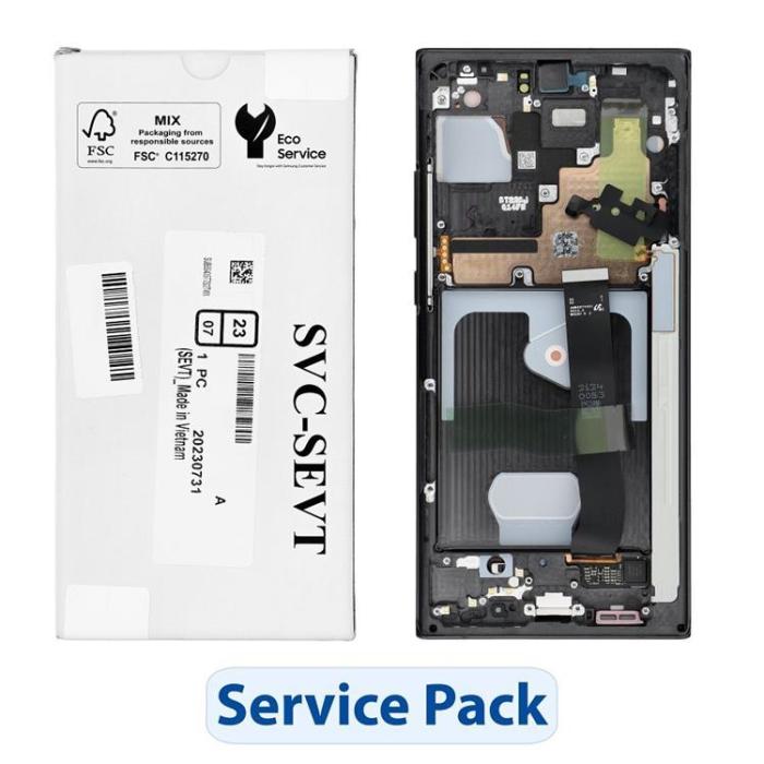 OEM - SAMSUNG Note 20 Ultra Skärm med LCD-display Mystic - Svart