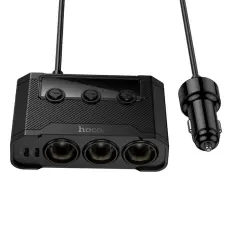 Hoco - Hoco Billaddare 240W 2xUSB-C 2xUSB-A med 3x Cigarett&auml;ndare Z64 - Svart
