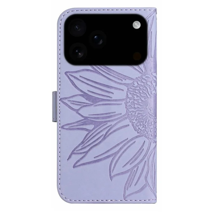 A-One Brand - iPhone 17 Pro Max Plånboksfodral Sunflower Imprint - Ljuslila