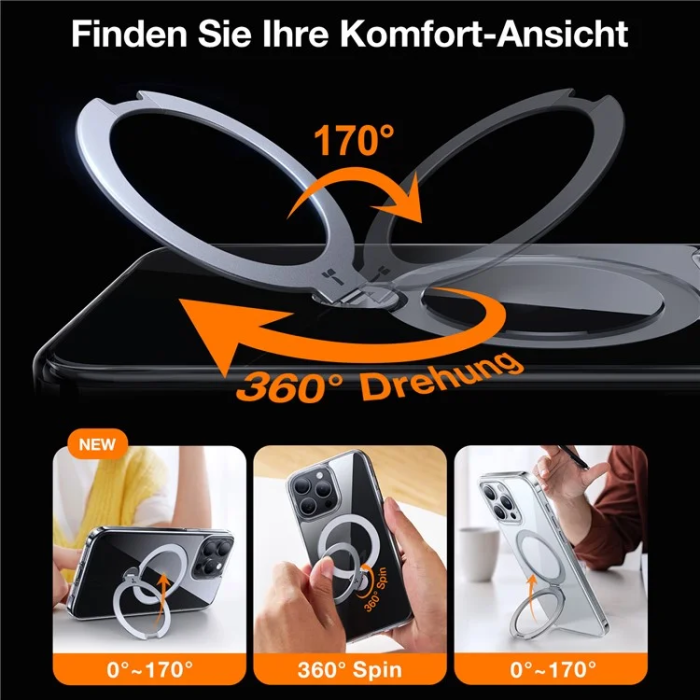 Torras - Torras iPhone 15 Pro Max Mobilskal Magsafe Ringhållare - Transparent