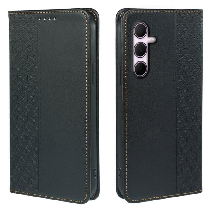 OEM - Samsung Galaxy S26 Plus Fodral Fyrklöver Äkta Läder Flip - Svart