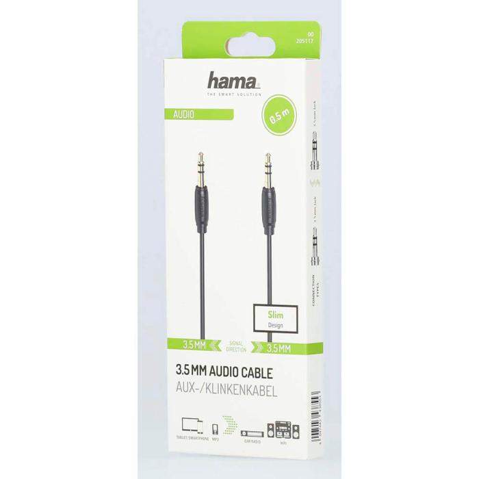 Hama - Hama Kabel Ljud 3.5mm-3.5mm Guldpläterad, 0.5m