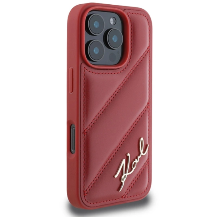 KARL LAGERFELD - Karl Lagerfeld iPhone 16 Pro Mobilskal Quilted Signature - Röd