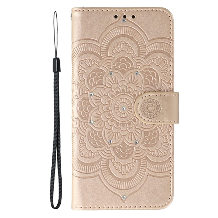 A-One Brand - OnePlus 15 Plånboksfodral Mandala Imprint Rhinestone - Roséguld