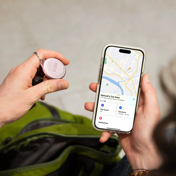SBS - SBS Find My Anti Loss Locator Vattentät IP65 Track My Circle - Rosa