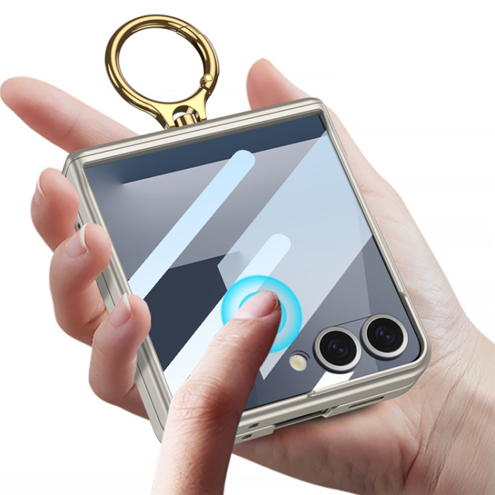 GKK - GKK Galaxy Z Flip 7 Mobilskal MagSafe Ringhållare - Silver