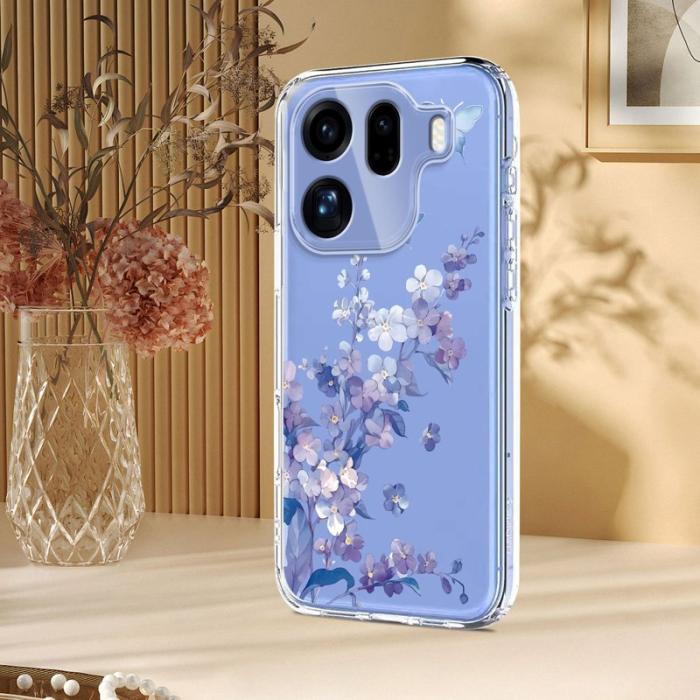 OEM - Mobilskal till Oppo Find X9 Pro 5G Plast Blommönster - Violett