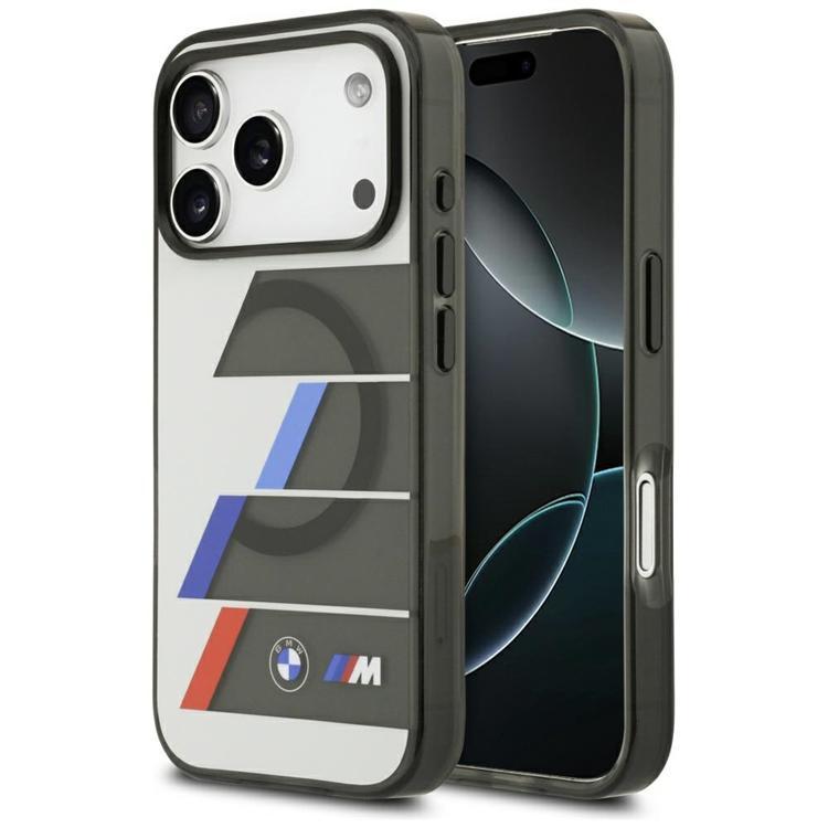 BMW iPhone 17 Pro Max Mobilskal MagSafe Metal Tricolor Lines - Anthracite | 2353 | AlltMobil
