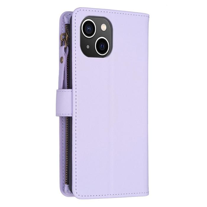 OEM - iPhone 15 Plus Plånboksfodral Zipper Flip - Lila