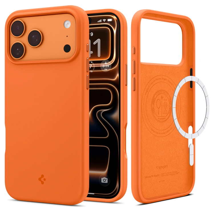 Spigen Mobilskal För iPhone 17 Pro Max Magsafe Silikon Fit - Orange