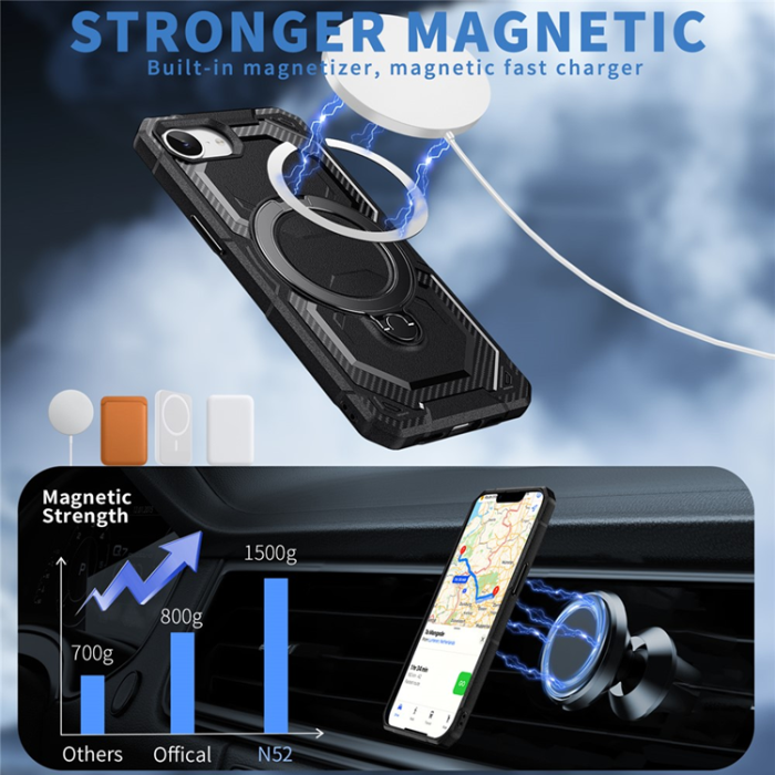 A-One Brand - iPhone 16e Mobilskal MagSafe Kickstand TPU + PC