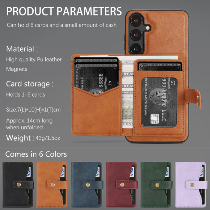 A-One Brand - Galaxy S25 Plus Mobilskal MagSafe Detachable Korthållare Kickstand