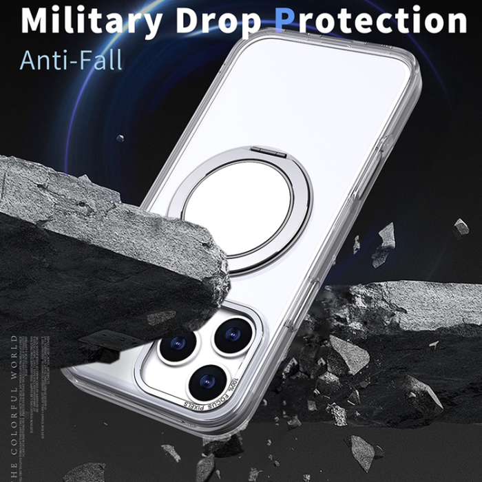 A-One Brand - iPhone 17 Pro Mobilskal MagSafe TPU+PC Kickstand - Transparent