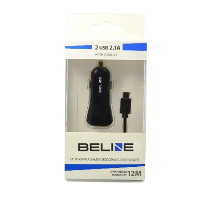 Beline - Beline Billaddare USB-A Till USB-A Med USB-C Kabel - Svart