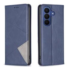 OEM - Samsung Galaxy S26 Plus Skal Geometrisk Pr&auml;gling &Auml;kta L&auml;der - Bl&aring;