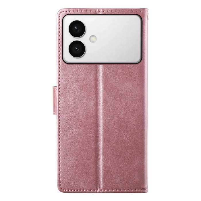 OEM - Samsung Galaxy S26 Edge Plånboksfodral Flip Konstläder Skydd - Rosa