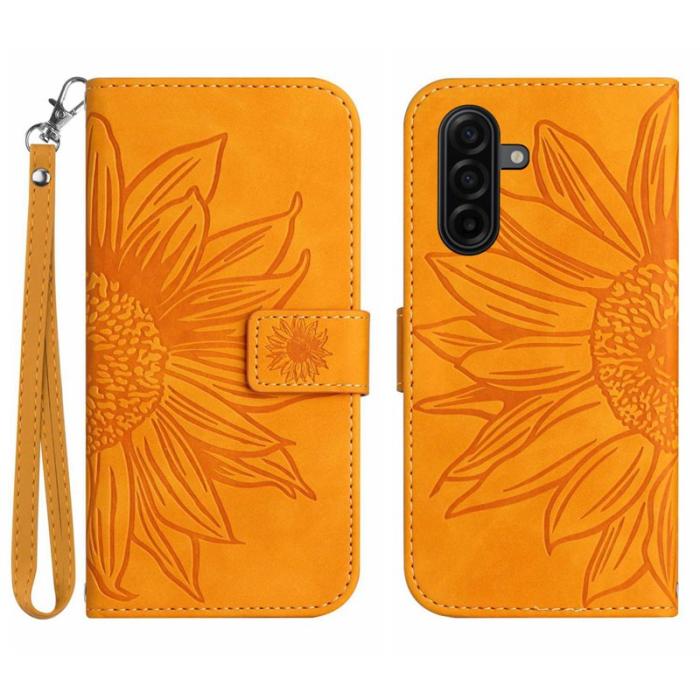 OEM - Samsung Galaxy S26 Plånboksfodral Solrosprägling Konstläder - Gul