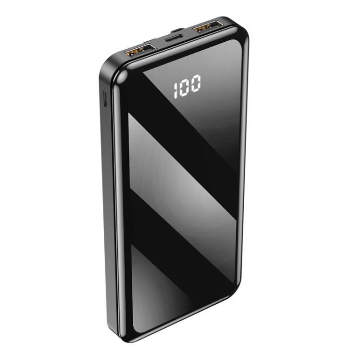 Forever - Forever Powerbank 10000mAh Med USB-C/Lightning/Micro-USB Kabel - Svart