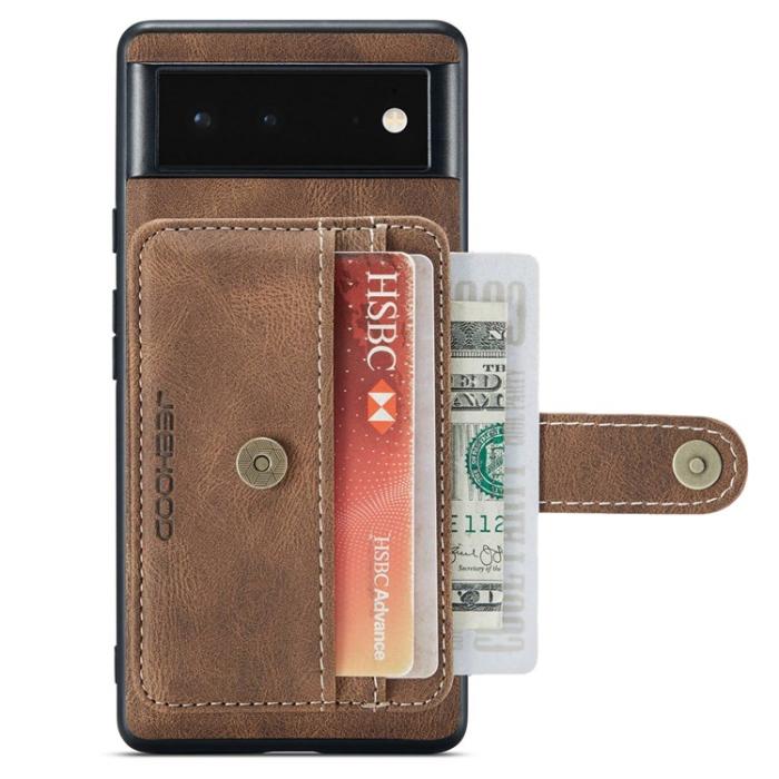 JEEHOOD - JEEHOOD Google Pixel 7 Skal Korthållare RFID - Brun