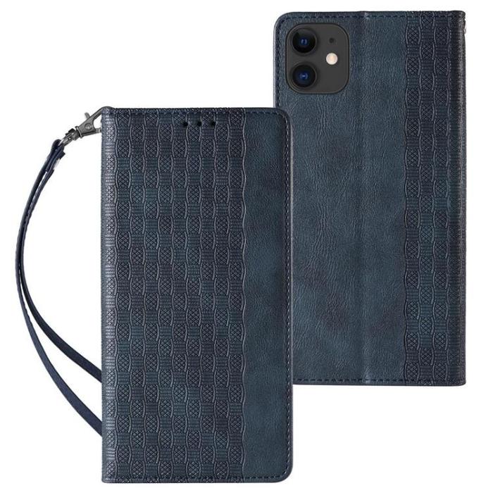 OEM - Magnet Strap iPhone 12 Plånboksfodral - Blå