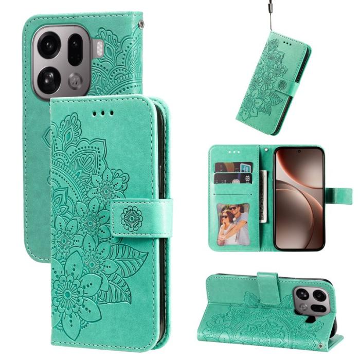 OEM - Oppo Find X9 Pro 5G Kortfack Fodral PU Läder Ställ - Grön