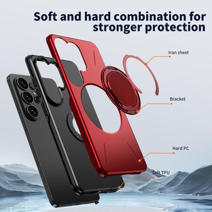 OEM - Mobilskal till Samsung Galaxy S26 Ultra Magnetiskt TPU + PC Bakcover - Röd