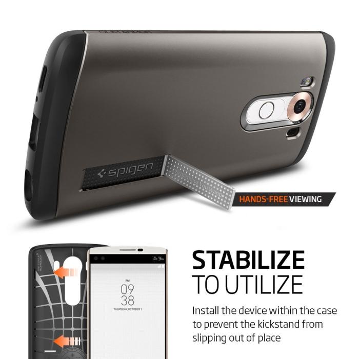 UTGATT5 - SPIGEN Slim Armor Skal till LG V10 - Gunmetal