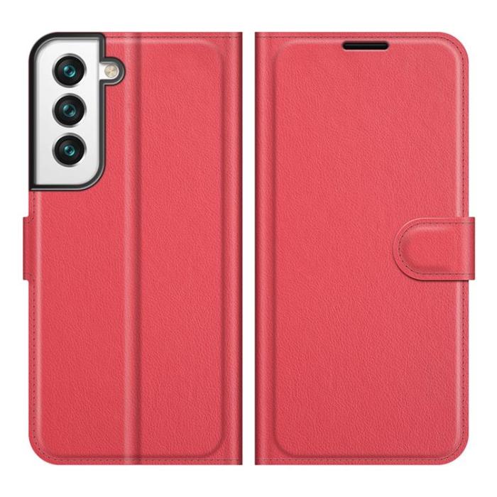 OEM - Litchi Magnetic Fodral Galaxy S22 Plus 5G - Röd
