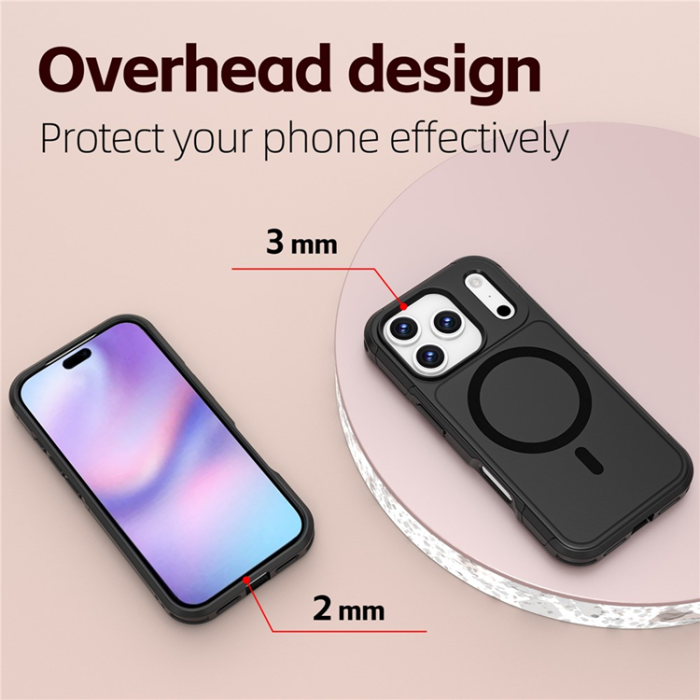 A-One Brand - iPhone 17 Pro Mobilskal MagSafe PC + TPU Anti-drop - Svart