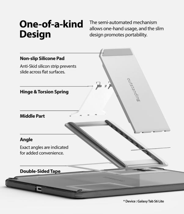 UTGATT5 - Ringke Fusion Hård Skal Samsung Galaxy Tab S6 Lite - Grå