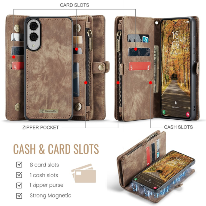 Caseme - CASEME Galaxy S25 Edge Plånboksfodral Med Rem - Brun