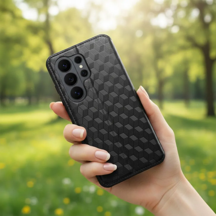 A-One Brand - Plånboksfodral För Galaxy S26 Plus Cubic - Svart