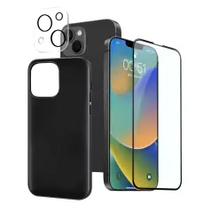 Boom of Sweden - 3-i-1-paket iPhone 14 Plus med skal, kameralinsskydd i h&auml;rdat glas